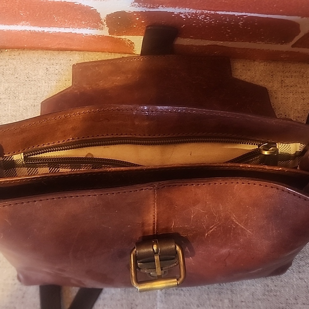 🙀 FLORENCE, ITALY Chiarugi Brown Leather Crossbody Bag 😽 - Picture 4 of 9